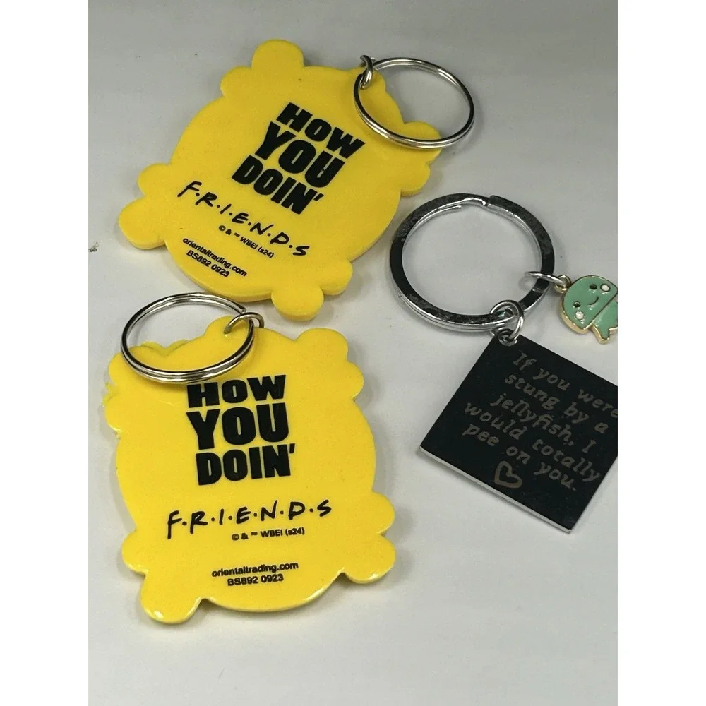 FRIENDS TV series how you doing‎ keychain , If you were a jelly fish Lot Of 3
